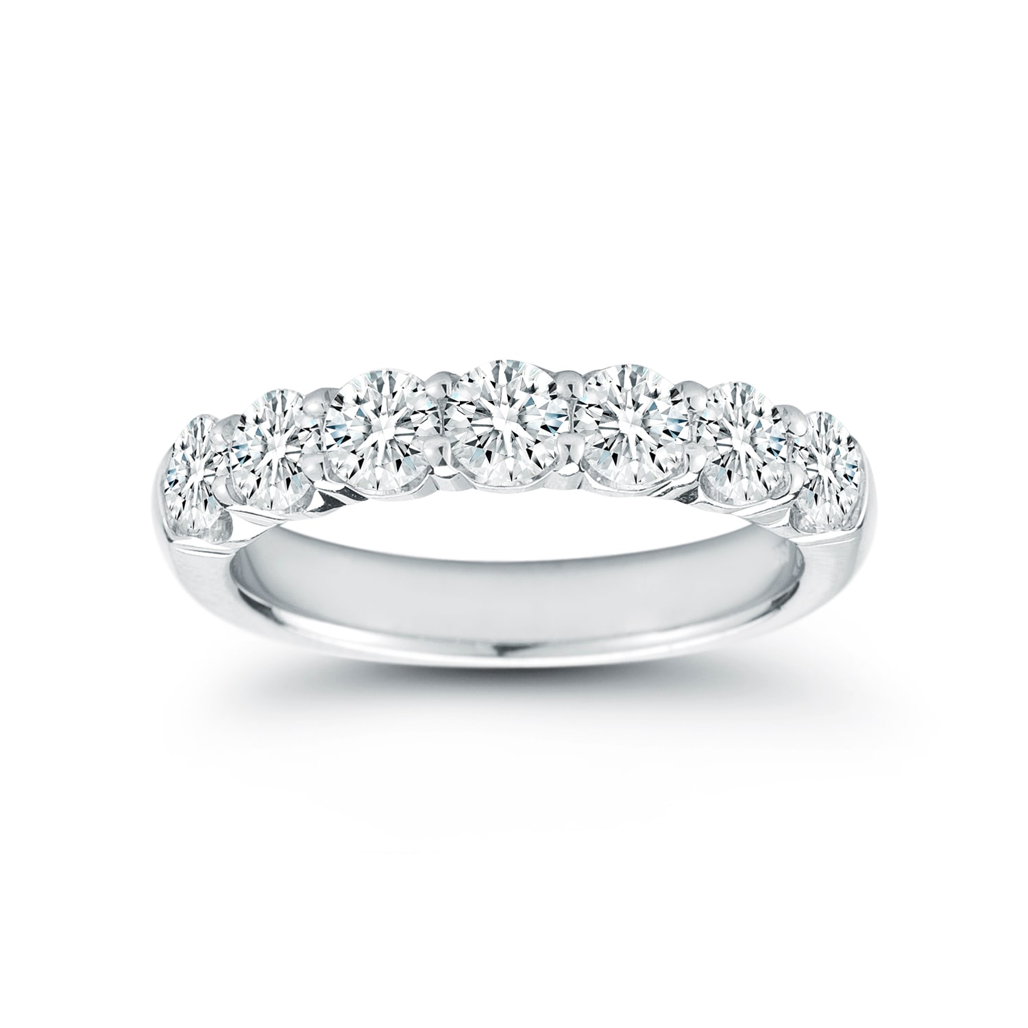 Mayors Platinum 1.50cttw Round Half Claw Set Diamond Band Mayors Platinum 1.50cttw Round Half Claw Set Diamond Band