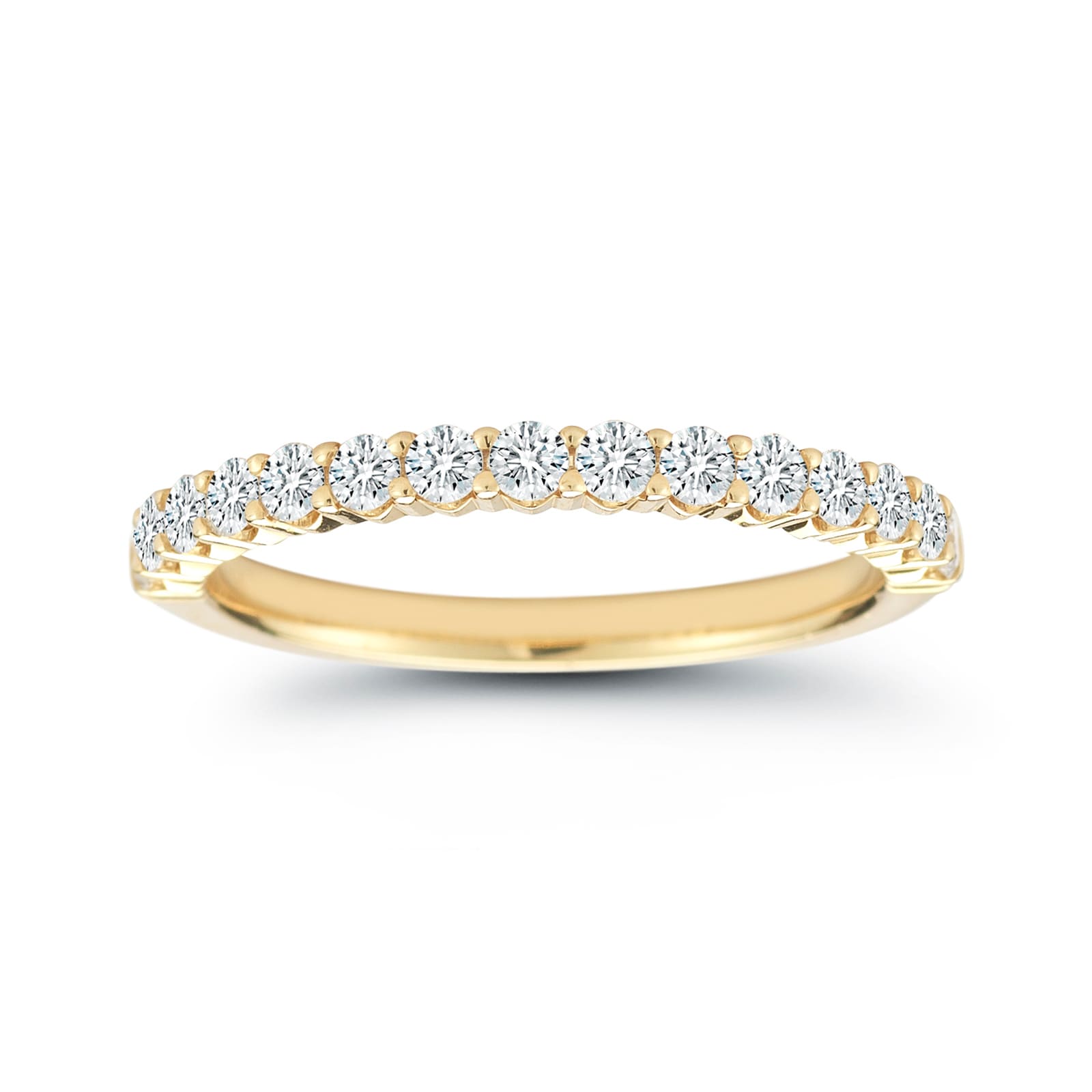18ct Yellow Gold 1.50cttw Round Half Claw Set Eternity Ring