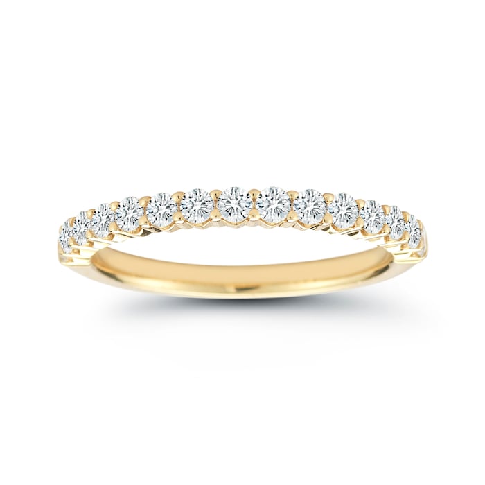 Mayors 18ct Yellow Gold 1.50cttw Round Half Claw Set Eternity Ring