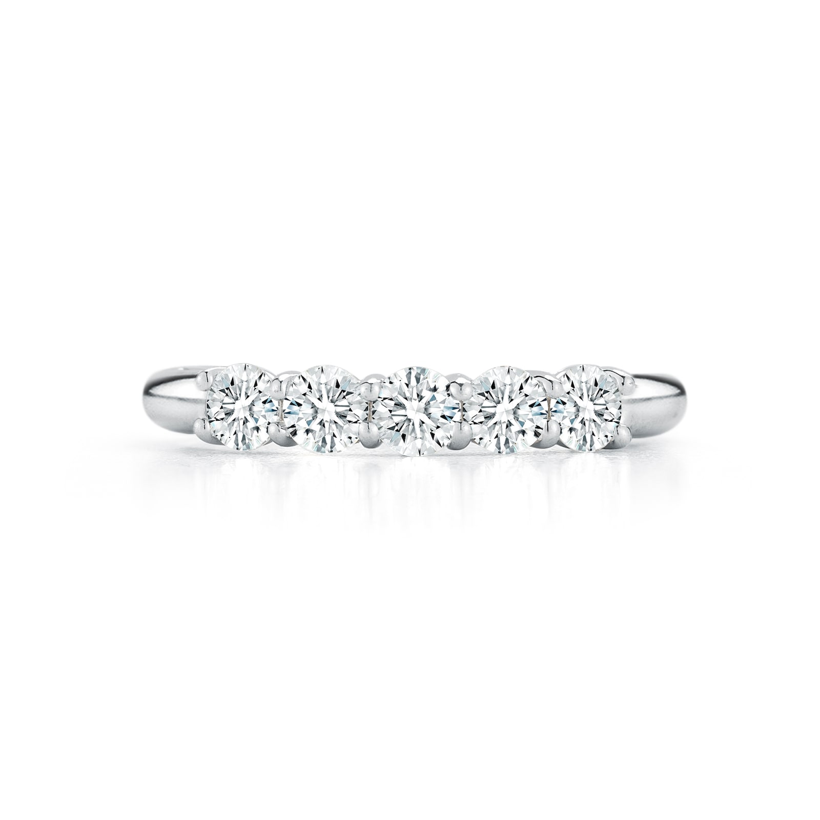 Mayors Platinum 5 Stone 0.75cttw Diamond Diamond Band - Ring Size 5.5