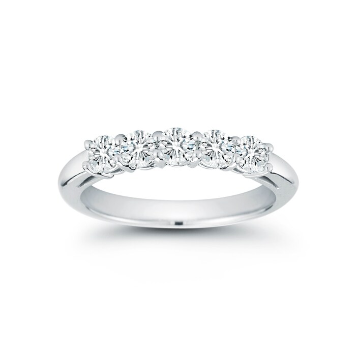 Mayors Platinum 5 Stone 0.75cttw Diamond Diamond Band