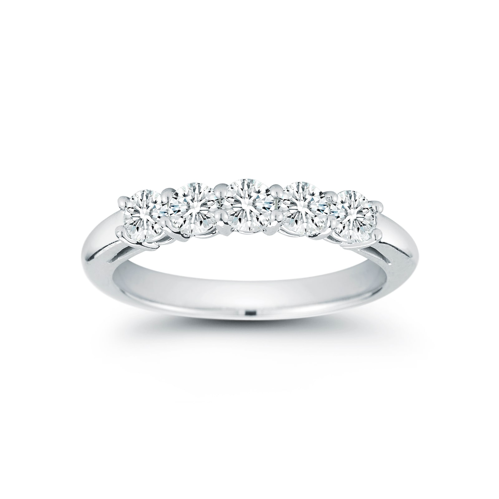 Mayors Platinum 5 Stone 0.75cttw Diamond Diamond Band - Ring Size 5.5