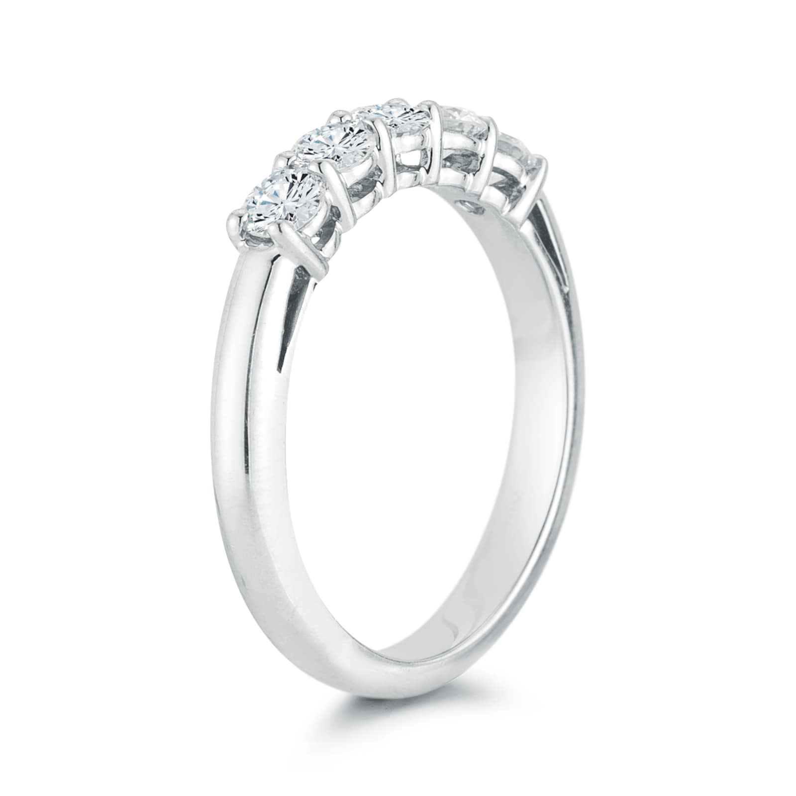 Mayors Platinum 5 Stone 0.75cttw Diamond Diamond Band - Ring Size 5.5