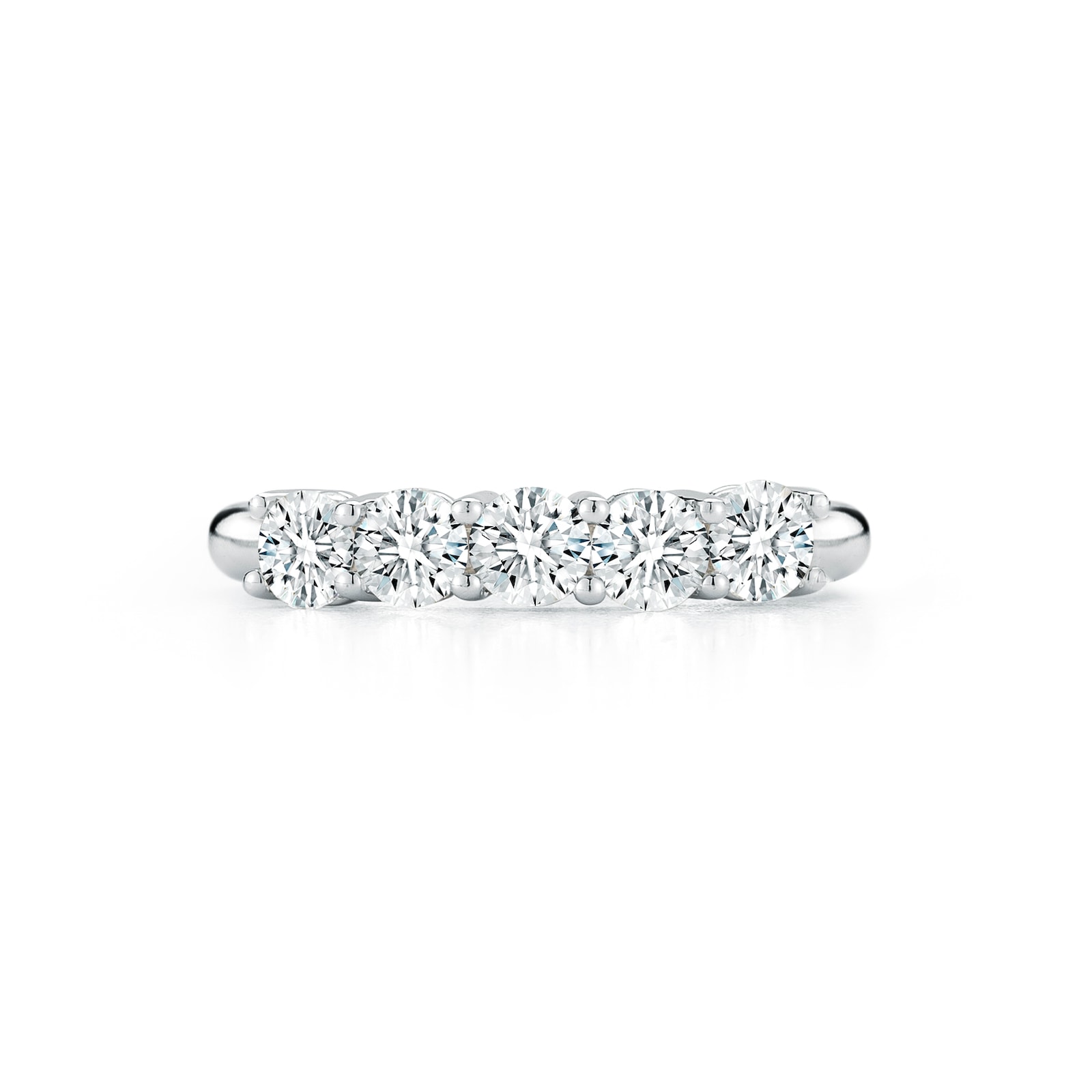 Mayors Platinum 5 Stone 1.00cttw Diamond Diamond Band