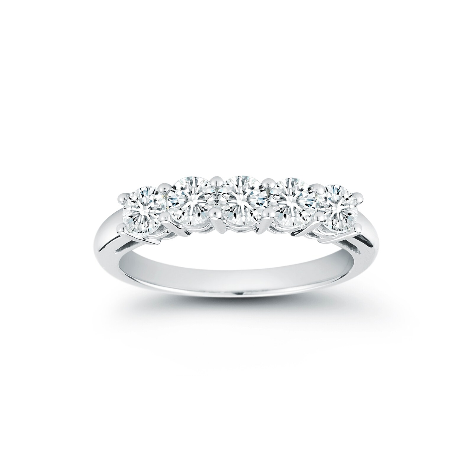 Mayors Platinum 5 Stone 1.00cttw Diamond Diamond Band