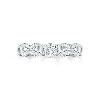 Mayors Platinum 5 Stone 1.60cttw Diamond Diamond Band