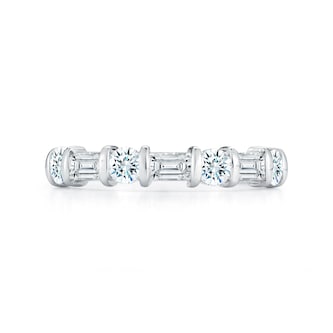 Mayors Platinum Fancy Cut 1.00cttw Diamond Eternity Ring Mayors Platinum Fancy Cut 1.00cttw Diamond Eternity Ring