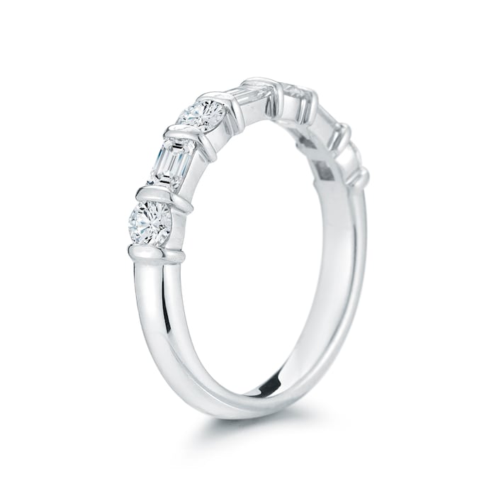 Mayors Platinum Fancy Cut 1.00cttw Diamond Eternity Ring