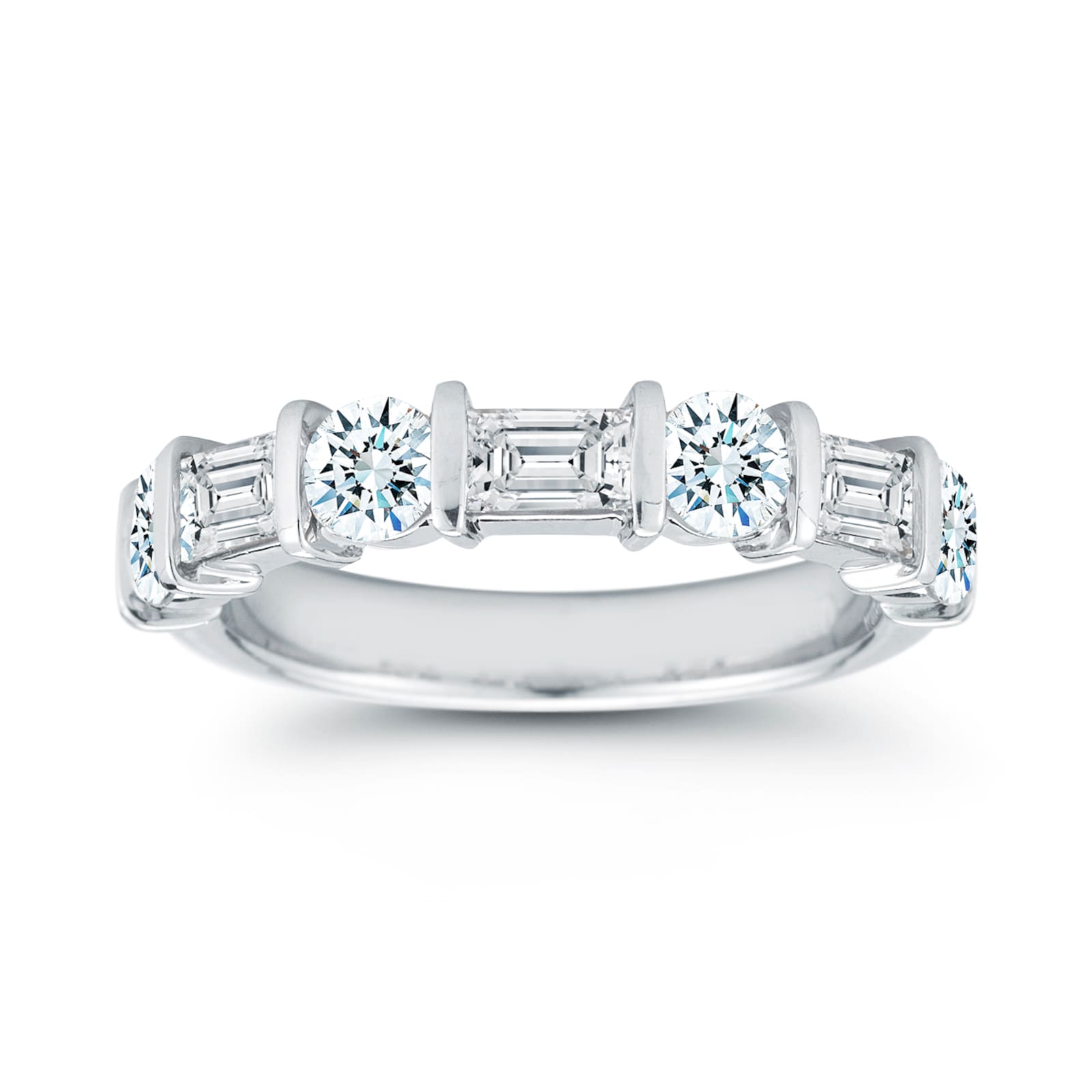 Mayors Platinum Fancy Cut 1.75cttw Diamond Diamond Band - Ring Size 7.5