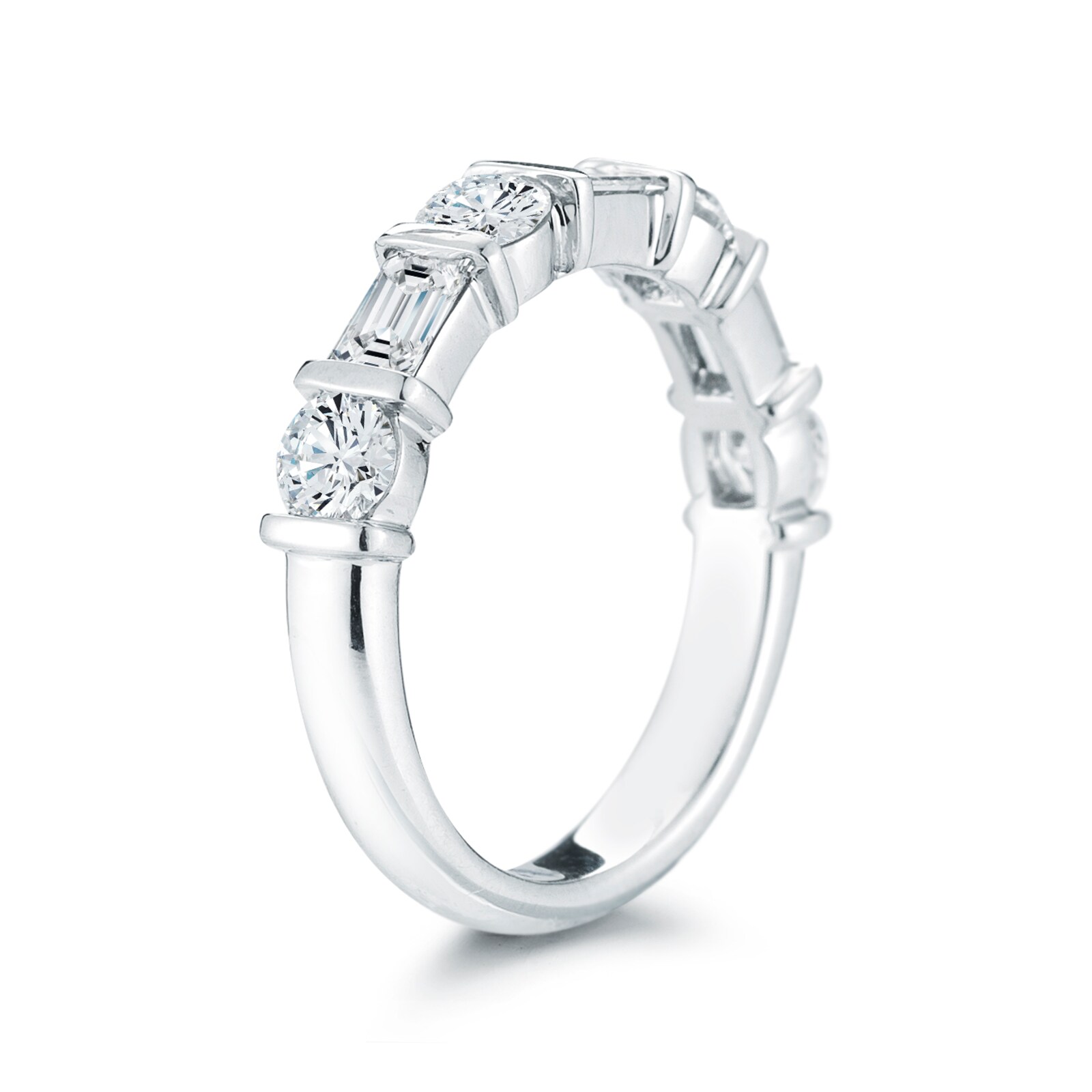 Mayors Platinum Fancy Cut 1.75cttw Diamond Diamond Band - Ring Size 7.5