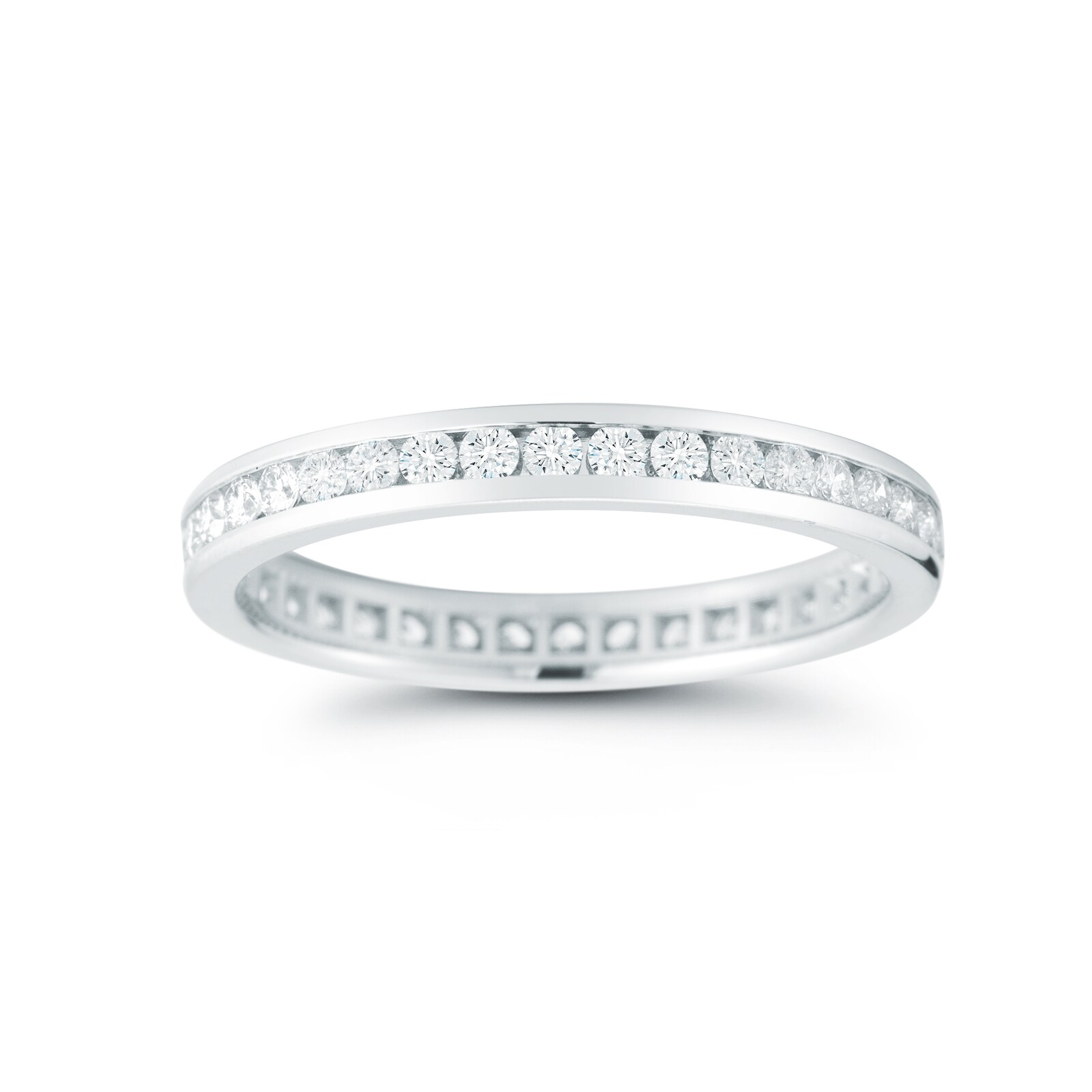 Mayors Platinum 0.65cttw Full Channel Set Diamond Diamond Band - Ring Size 6
