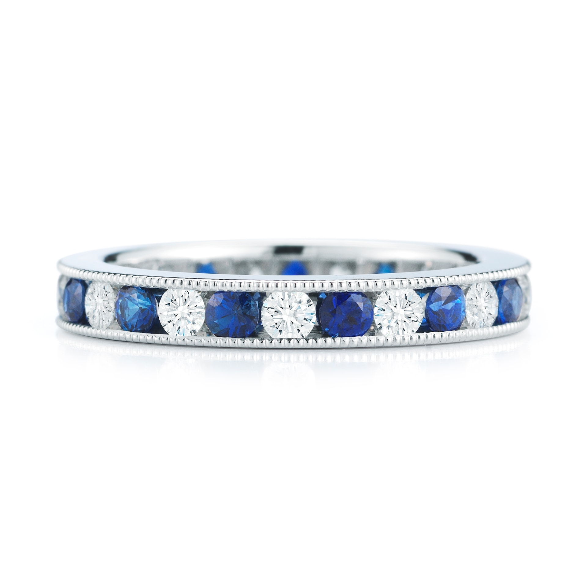Mayors Platinum 0.98cttw Sapphire & 0.78cttw Diamond Fancy Diamond Band Mayors Platinum 0.98cttw Sapphire & 0.78cttw Diamond Fancy Diamond Band