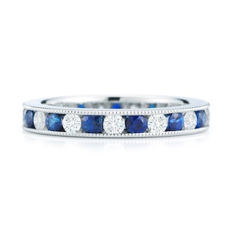 Mayors Platinum 0.98cttw Sapphire & 0.78cttw Diamond Fancy Diamond Band Mayors Platinum 0.98cttw Sapphire & 0.78cttw Diamond Fancy Diamond Band