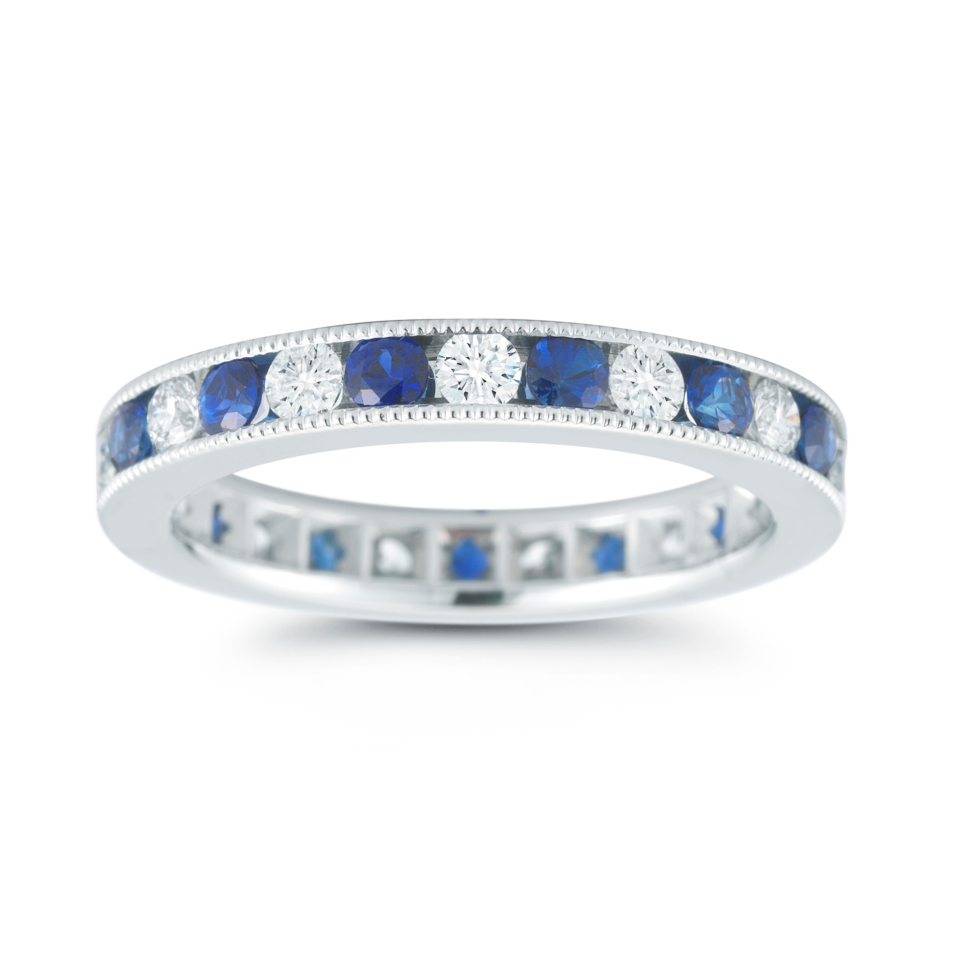 Mayors Platinum 0.98cttw Sapphire & 0.78cttw Diamond Fancy Diamond Band Mayors Platinum 0.98cttw Sapphire & 0.78cttw Diamond Fancy Diamond Band