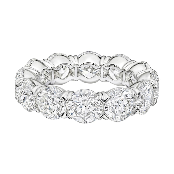 Mayors Platinum 8.46cttw Brilliant Cut 12 Stone Diamond Eternity Band - Size 6.75