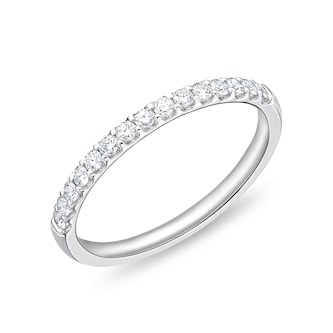 Mayors Platinum 0.26cttw Brilliant Cut Diamond Odessa Half Eternity Band Size 6.5 Mayors Platinum 0.26cttw Brilliant Cut Diamond Odessa Half Eternity Band Size 6.5