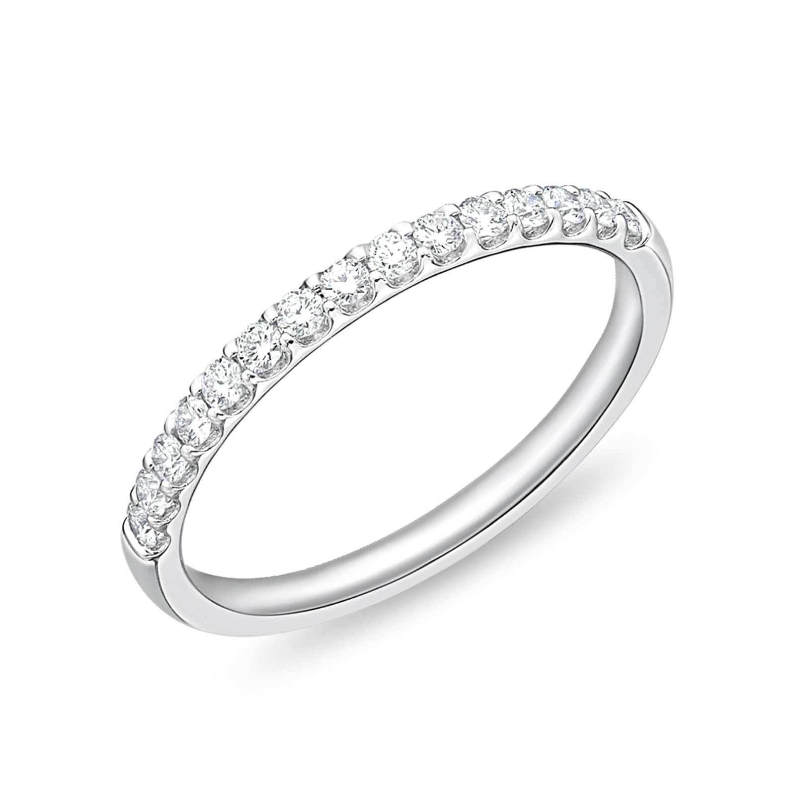 Mayors Platinum 0.26cttw Brilliant Cut Diamond Odessa Half Eternity Band Size 6.5