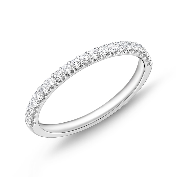 Mayors Platinum 0.24cttw Brilliant Cut Diamond Odessa 21 Stone Eternity Band Size 6.5