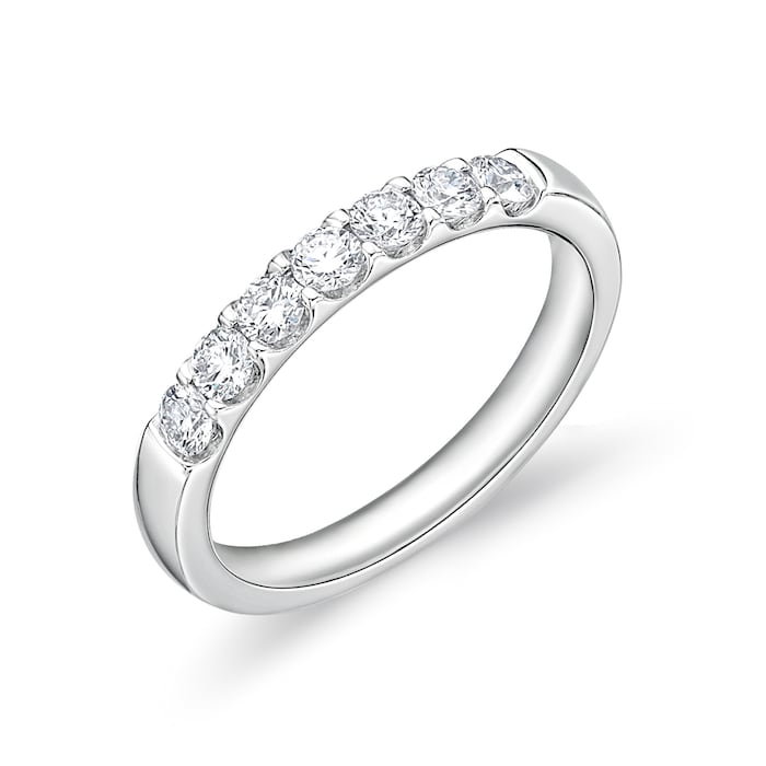 Mayors Platinum 0.47cttw Brilliant Cut Diamond Odessa 7 Stone Eternity Band Size 6.5