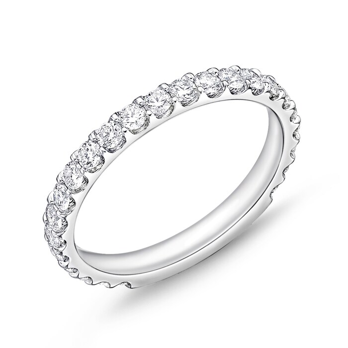 Mayors Platinum 0.72cttw Brilliant Cut Diamond Odessa 3/4 Eternity Band Size 6.5