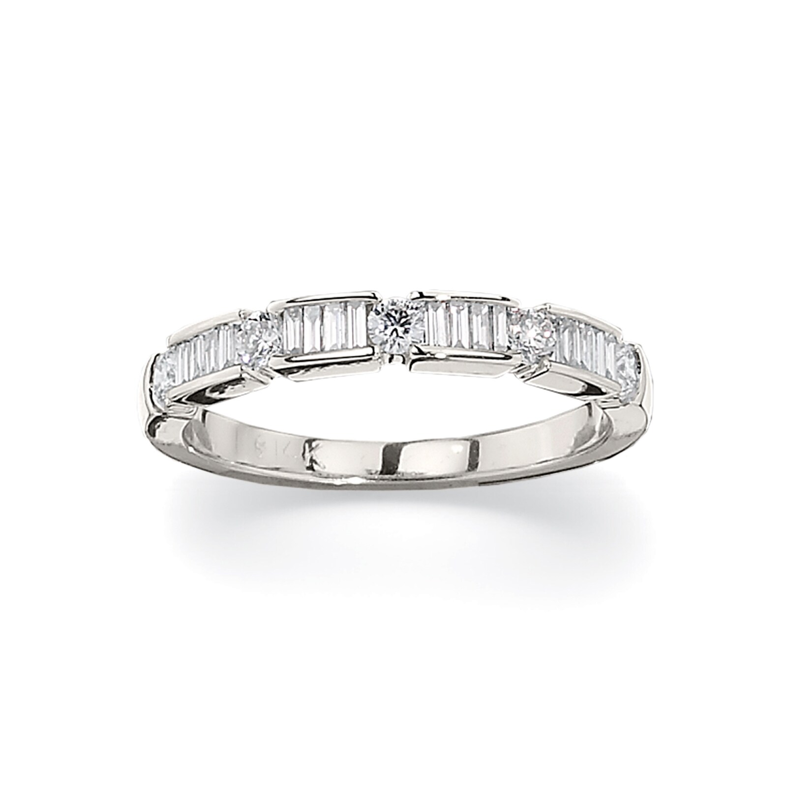 Betteridge Platinum 0.50cttw Baguette and Brilliant Cut Diamond Eternity Band Size 6