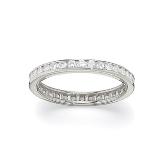 Betteridge Platinum 0.68cttw Brilliant Cut Diamond Full Eternity Band Size 6