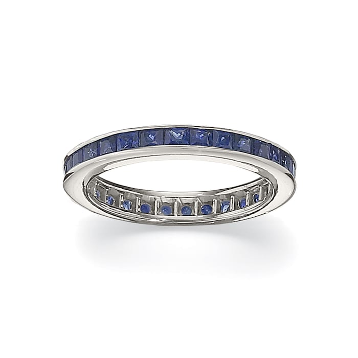 Betteridge Platinum Princess Cut Sapphire Eternity Band Size 6