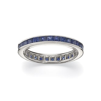 Betteridge Platinum Princess Cut Sapphire Eternity Band Size 6