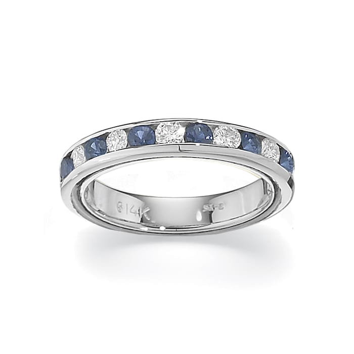 Betteridge Platinum 0.72cttw Brilliant Cut Diamond and Sapphire Eternity Band Size 6