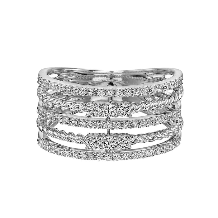 Betteridge 18k White Gold 0.56cttw Diamond 5 Row Band Size 6.5