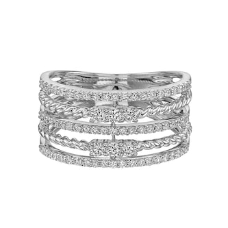 Betteridge 18k White Gold 0.56cttw Diamond 5 Row Band Size 6.5