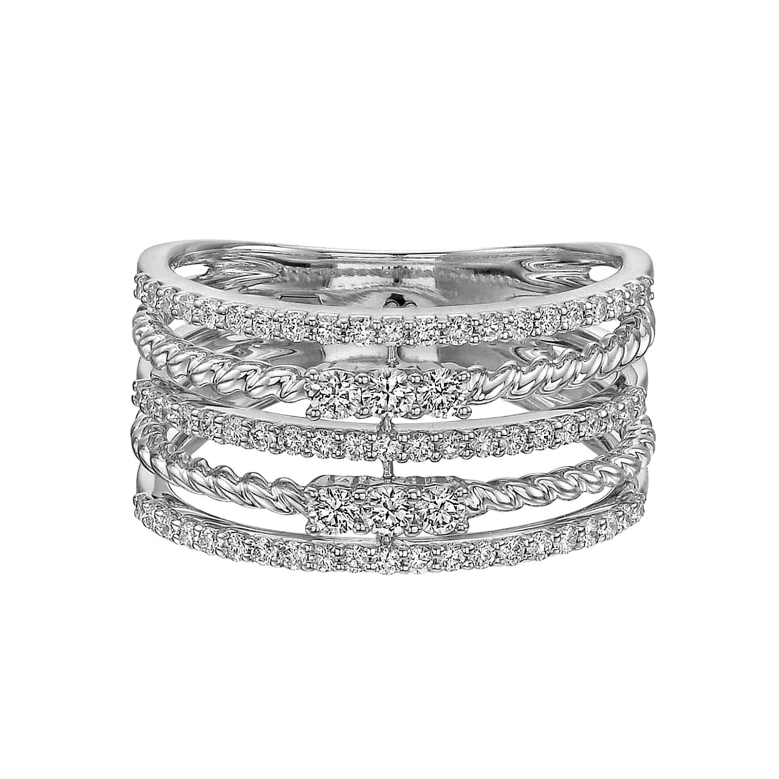 Betteridge 18k White Gold 0.56cttw Diamond 5 Row Band Size 6.5