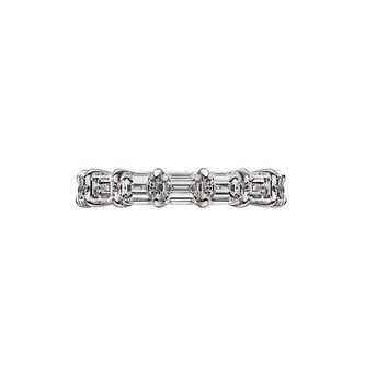Betteridge 18k White Gold 0.85cttw Emerald Cut Eternity Band