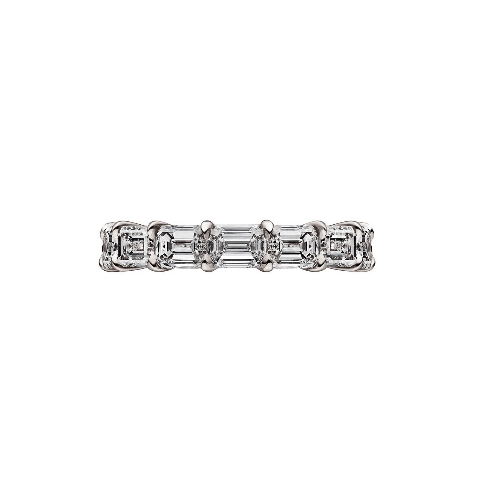 Betteridge 18k White Gold 0.85cttw Emerald Cut Eternity Band