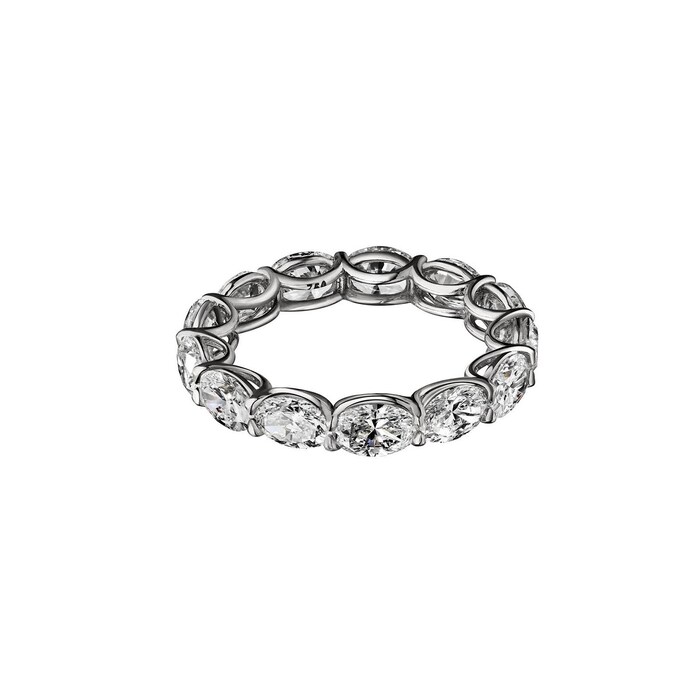 Betteridge 18k White Gold 2.41cttw Oval Cut Full Eternity Band