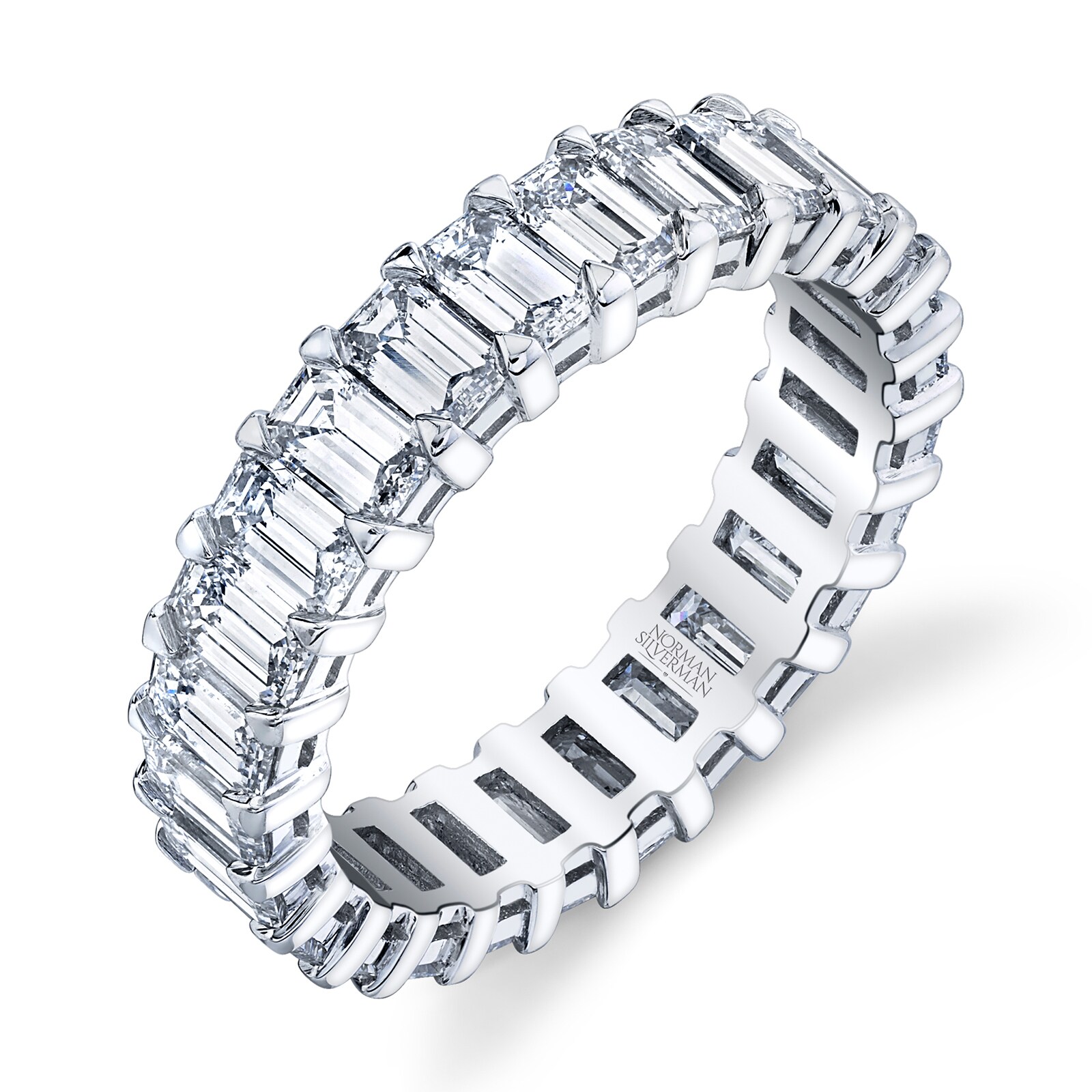 Betteridge Platinum 5.46cttw Emerald Cut Diamond Eternity Band