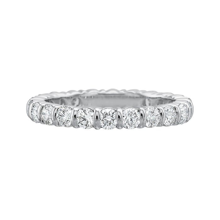 Betteridge Platinum 1.50cttw Brilliant Cut Diamond Bar Set Eternity Band Size 6