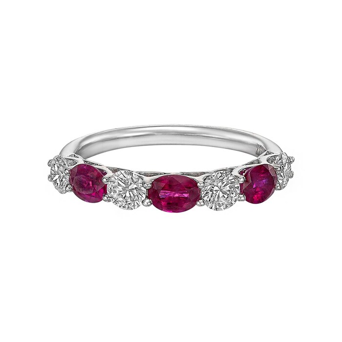 Betteridge 18k White Gold 0.99cttw Ruby and 0.74cttw Round Diamond Band