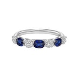 Uneek 18k White Gold 1.05cttw Sapphire and 0.75cttw Round Diamond Band