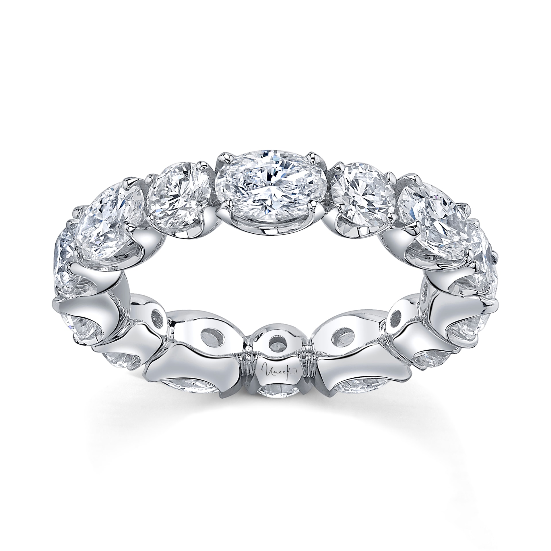 Uneek 18k White Gold 4.58cttw Oval and Brilliant Cut Diamond Eternity Band Uneek 18k White Gold 4.58cttw Oval and Brilliant Cut Diamond Eternity Band