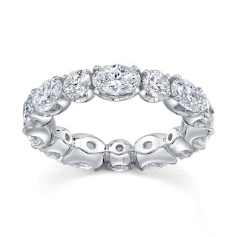 Uneek 18k White Gold 4.58cttw Oval and Brilliant Cut Diamond Eternity Band
