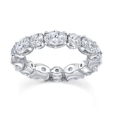 Uneek 18k White Gold 4.58cttw Oval and Brilliant Cut Diamond Eternity Band