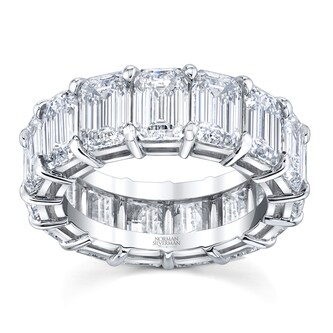 Betteridge Platinum 12.28cttw Emerald Cut Diamond Eternity Band Size 6.5