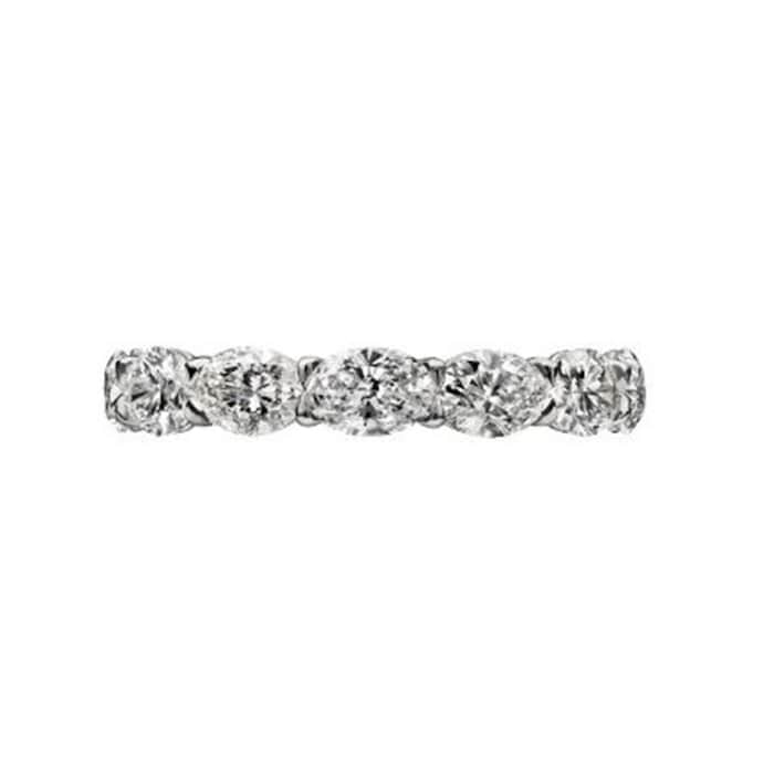 Betteridge 18k White Gold 1.68cttw Oval Cut Diamond 5 Stone Band Ring Size 6