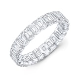 Uneek Platinum 12.10cttw Emerald Cut Diamond Eternity Band Size 6.5