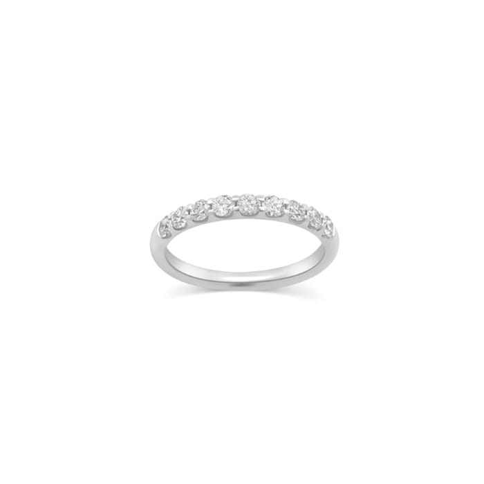 Platinum 0.50cttw Diamond 9 Stone Half Eternity Ring