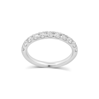  Platinum 0.75cttw Diamond 11 Stone Half Eternity Ring