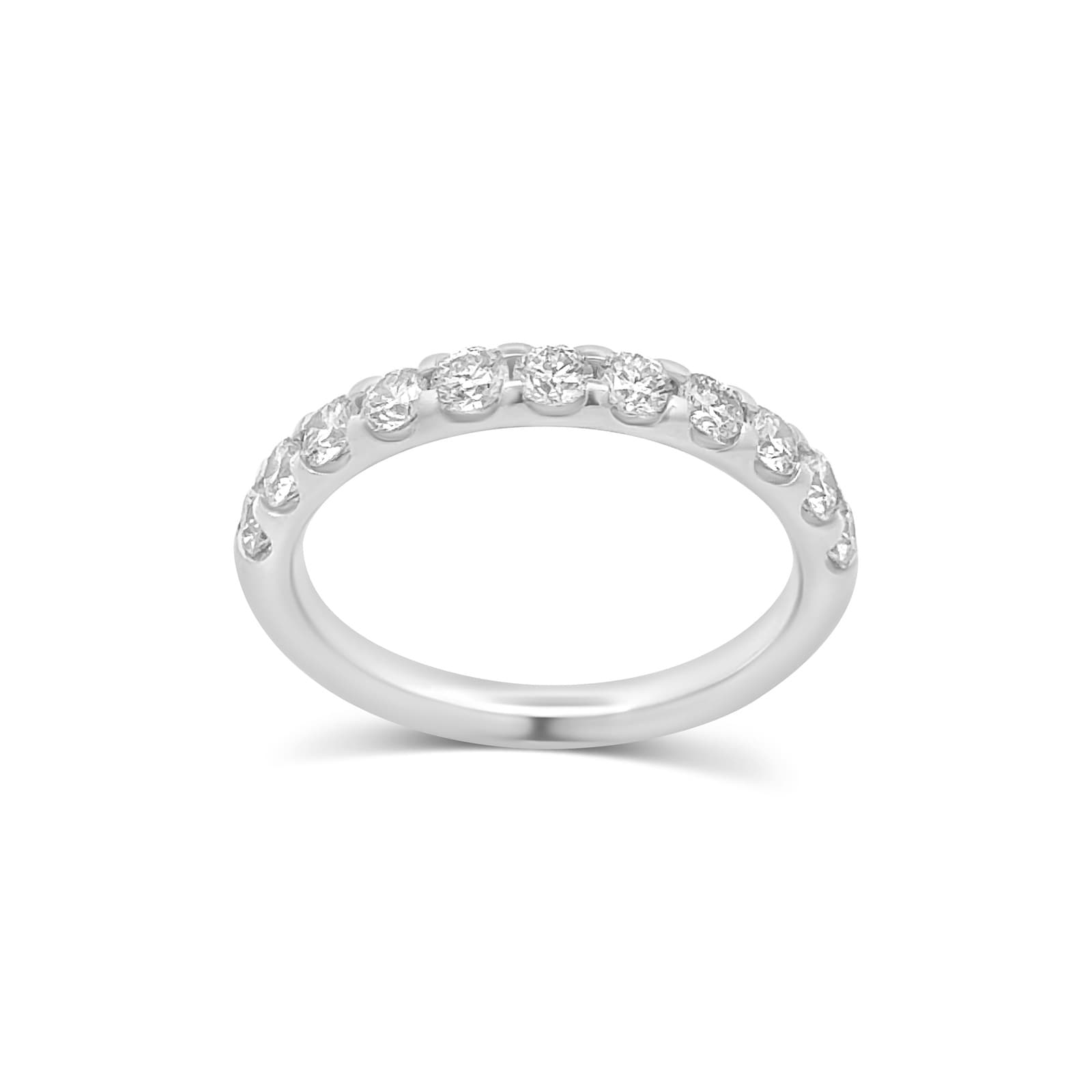 Platinum 0.75cttw Diamond 11 Stone Half Eternity Ring