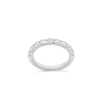  Platinum 1.00cttw Diamond 9 Stone Half Eternity Ring
