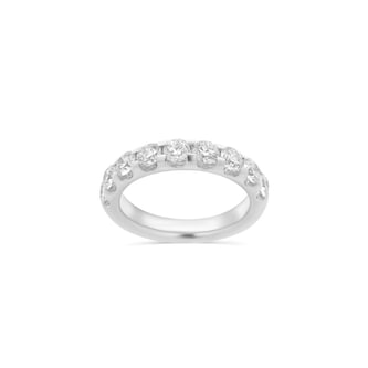  Platinum 1.50cttw Diamond 9 Stone Half Eternity Ring
